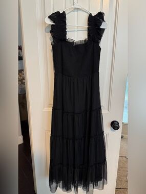 Black Ruffled Tiered Maxi Dress - Women